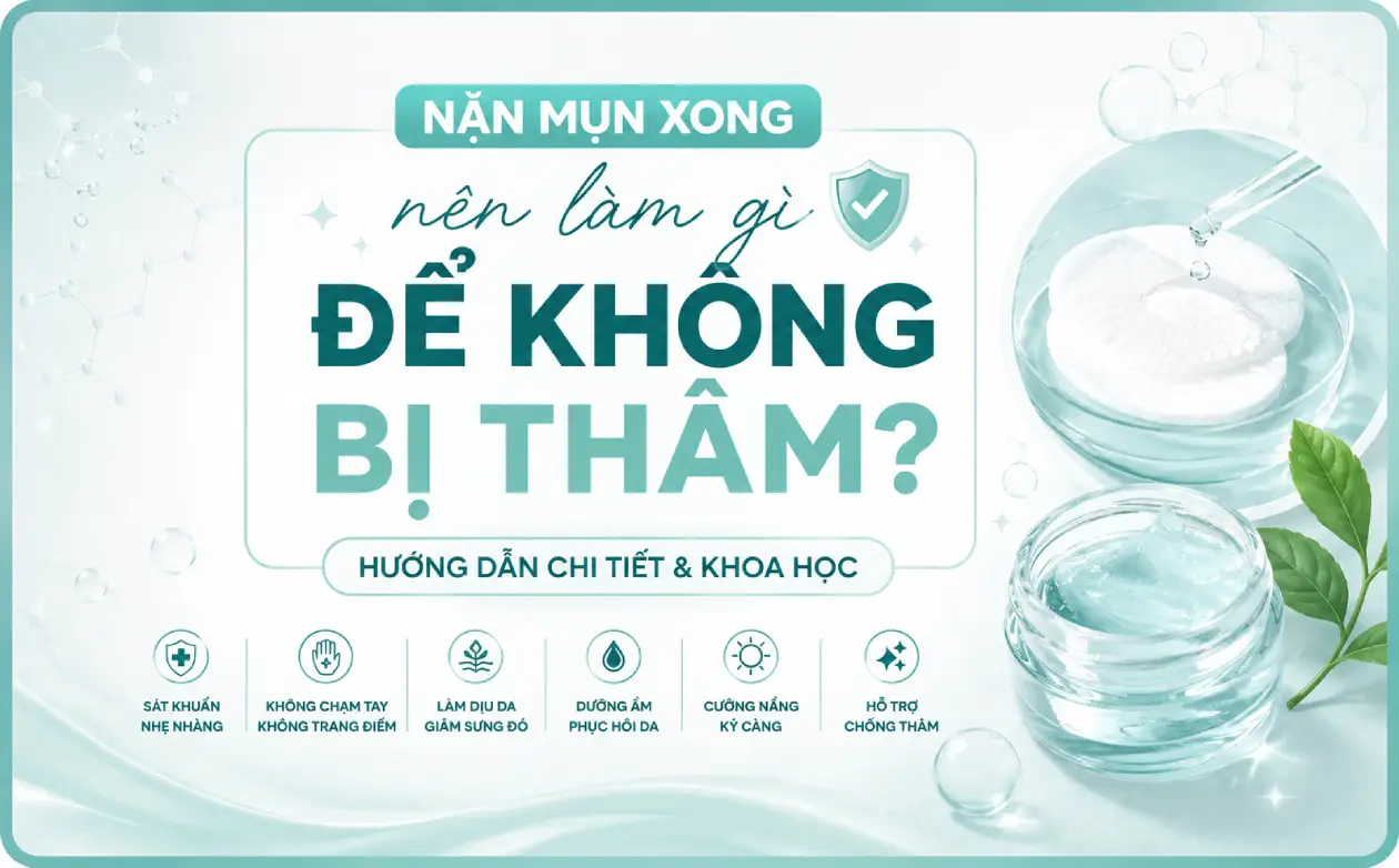 nặn mụn xong nên làm gì 