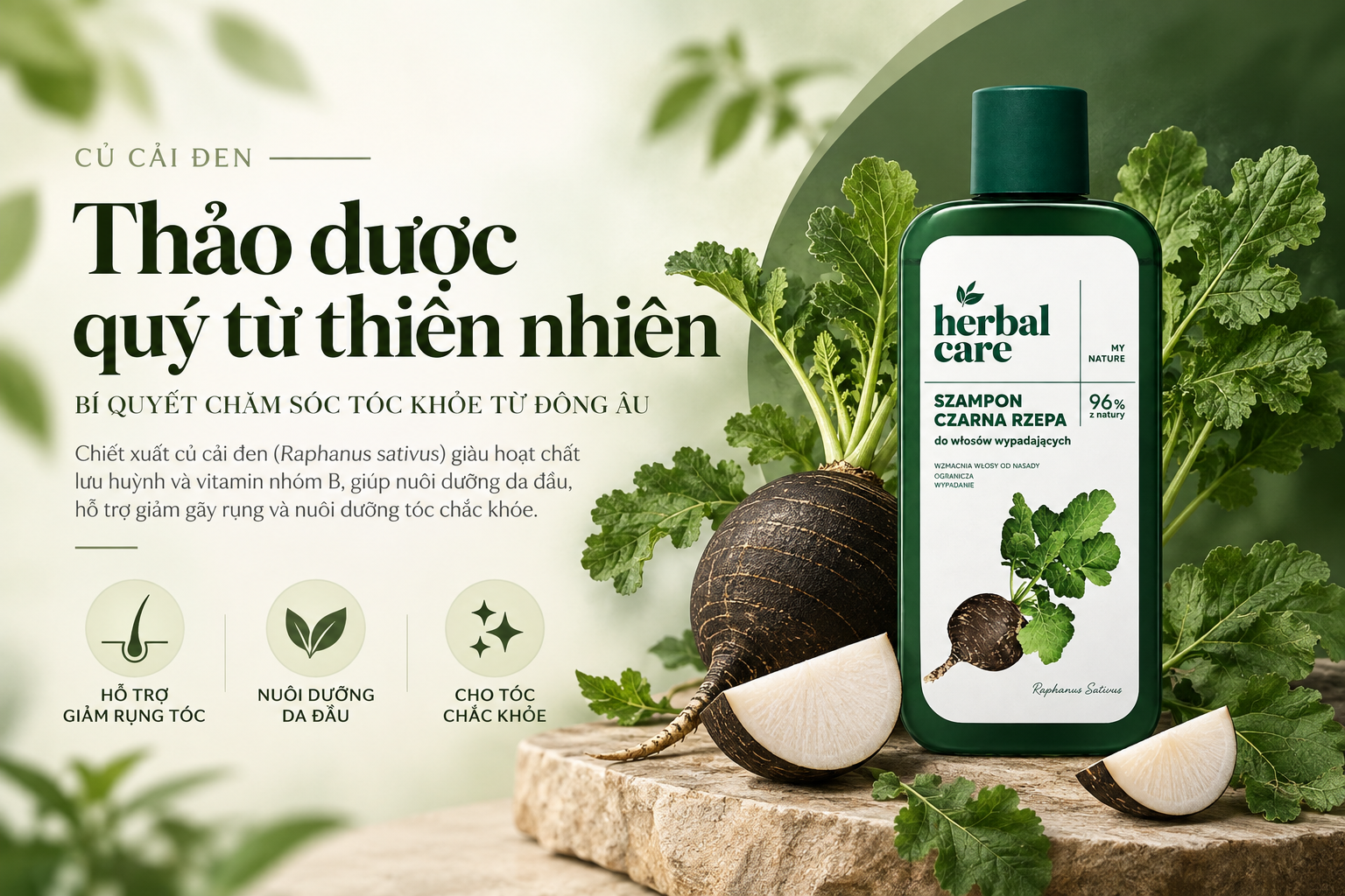 củ cải đen chăm sóc tóc