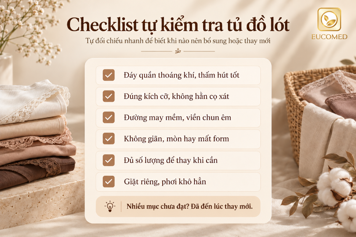check list kiểm tra đồ lót
