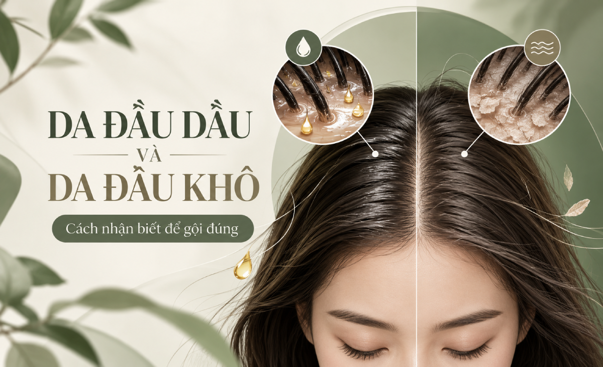 da đầu dầu và da đầu khô