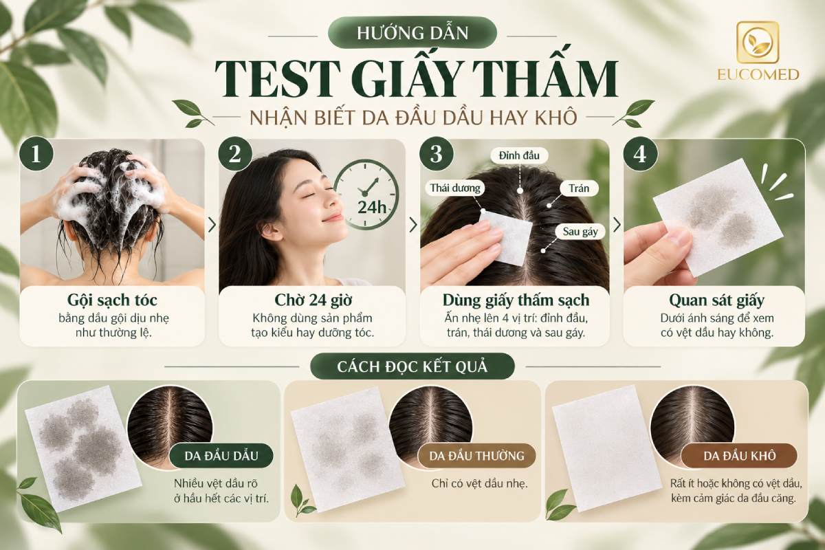phân biệt da đầu dầu và da đầu khô