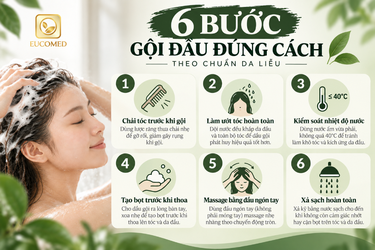 cách gội đầu đúng cách