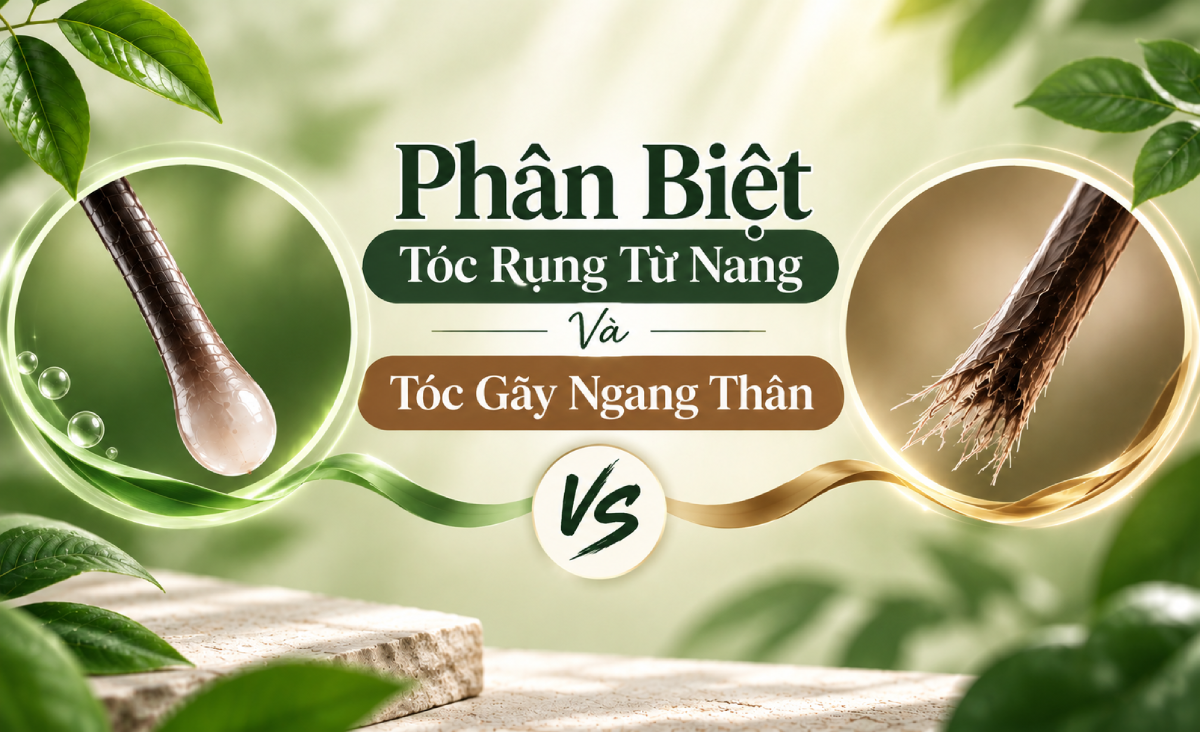 phân biệt tóc rụng và tóc gãy