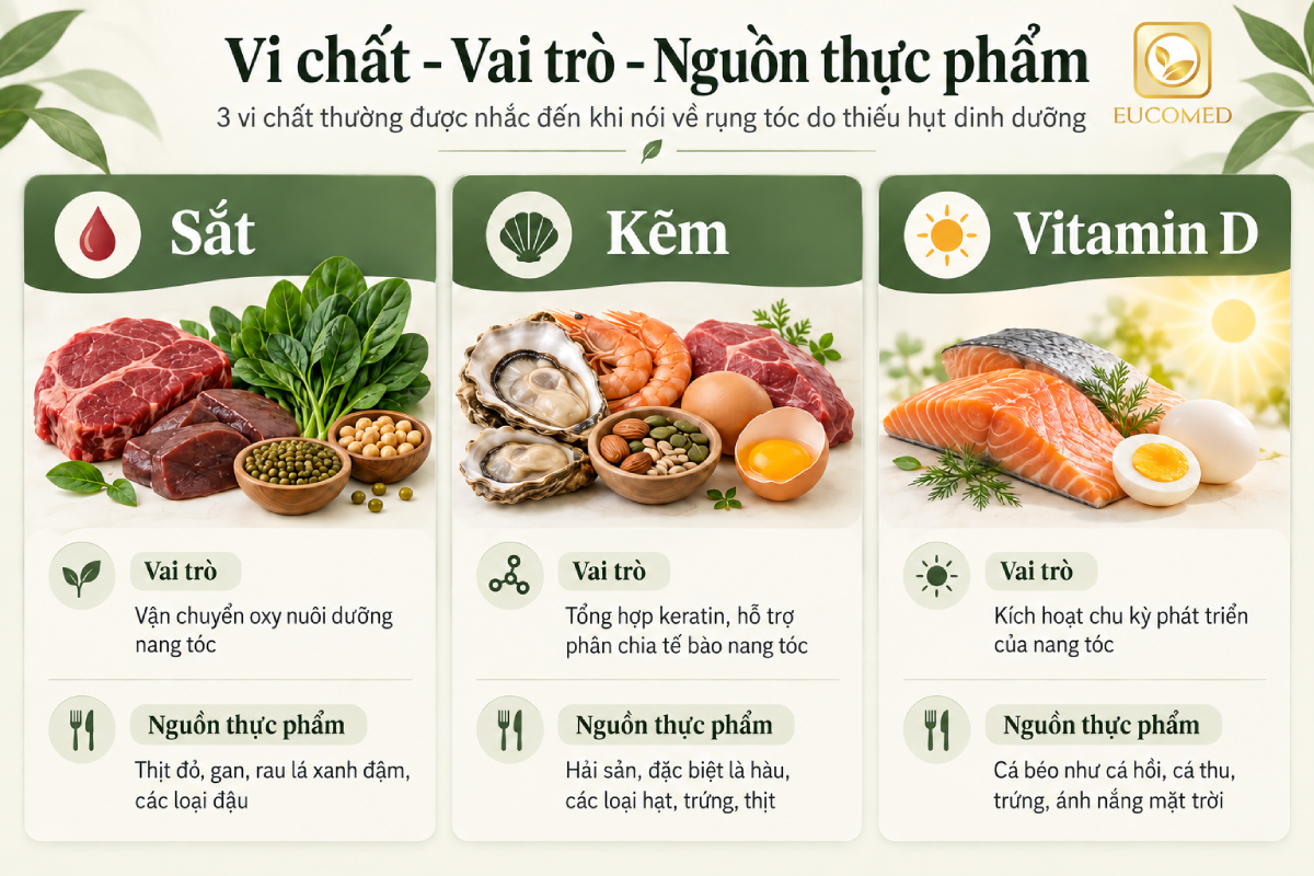 thiếu chất có gây rụng tóc không