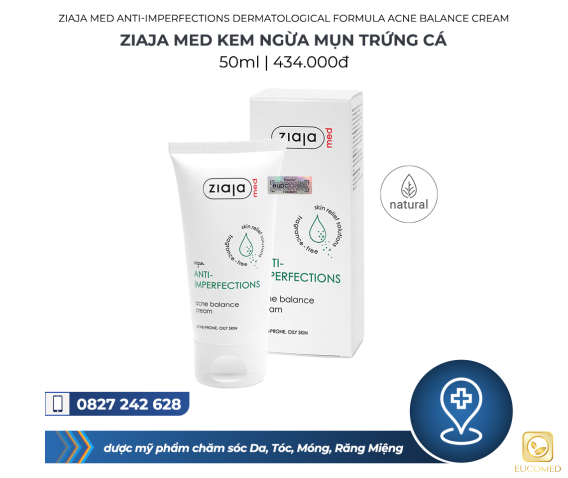 Ziaja Med Anti-imperfections Dermatological Formula Acne Balance Cream 50ml - Ziaja Med Kem ngừa mụn trứng cá