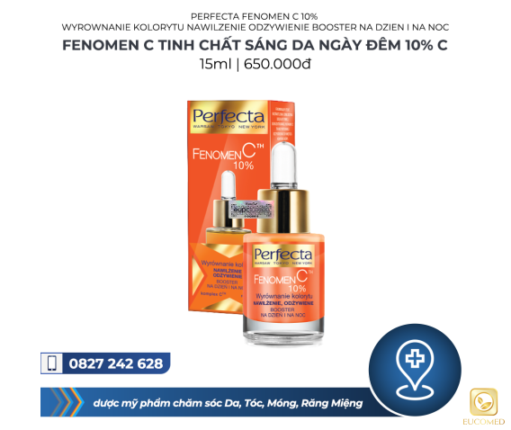 Perfecta Fenomen C 10% Wyrownanie Kolorytu Nawilzenie Odzywienie Booster Na Dzien i Na Noc 15ml - Fenomen C Tinh chất sáng da Ngày Đêm 10% C