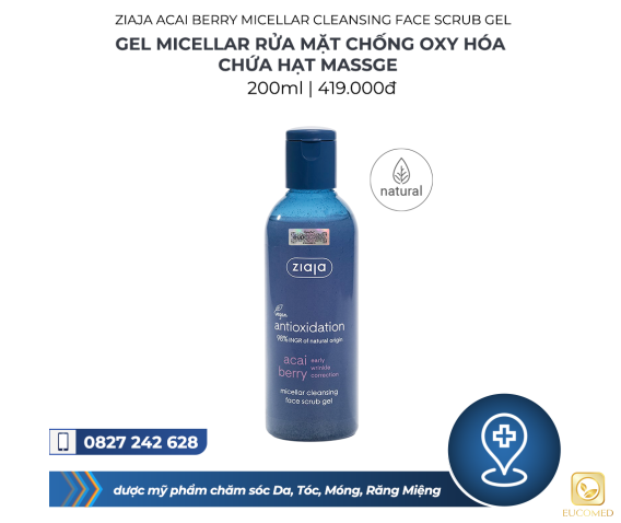 Ziaja Acai Berry Antioxidation Face Toner with Hyaluronic Acid 200ml - Xịt cân bằng Dưỡng ẩm Hyaluronic chống Oxy hóa