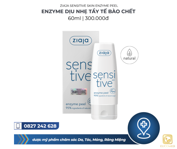 Ziaja Sensitive Skin Enzyme Peel 60ml - Enzyme dịu nhẹ tẩy tế bào chết
