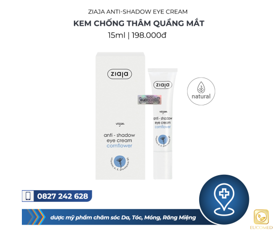 Ziaja Anti-shadow Eye Cream 15ml - Kem chống thâm quầng mắt