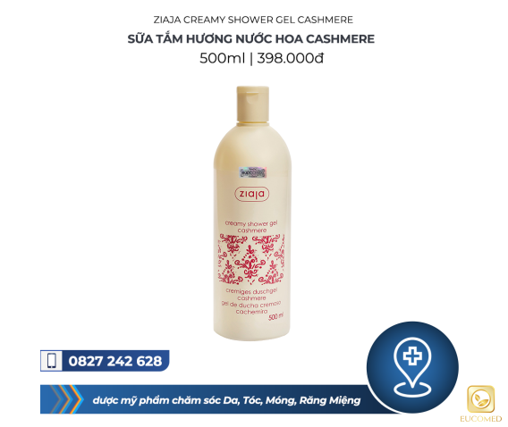 Ziaja Creamy Shower Gel Cashmere 500ml - Sữa tắm hương nước hoa Cashmere