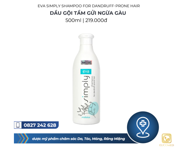 Eva Simply Shampoo For Dandruff-Prone Hair 500ml - Dầu gội Tầm gửi ngừa gàu