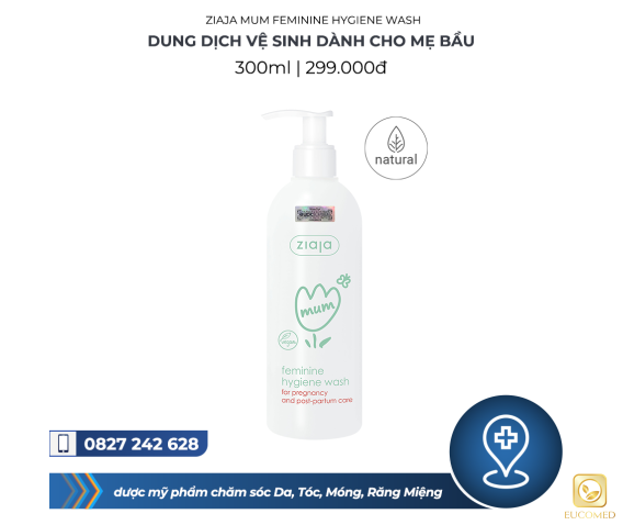 Ziaja Mum Feminine Hygiene Wash 300ml - Dung Dịch Vệ Sinh Dành Cho Mẹ Bầu