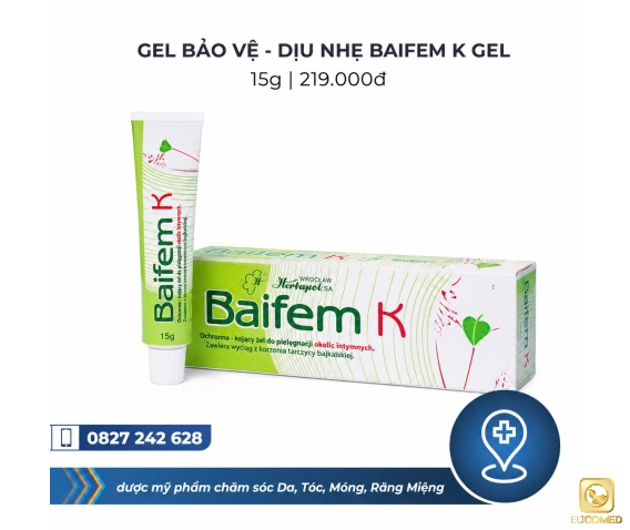 Baifem K Ochronno – Kojacy Zel Do Pielegnacji Okolic Intymnych 15g - Baifem K Gel bảo vệ - dịu nhẹ