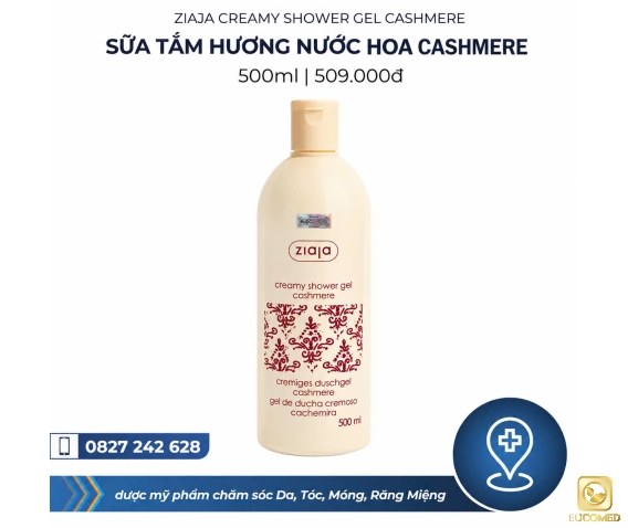 Ziaja Creamy Shower Gel Cashmere 500ml - Sữa tắm hương nước hoa Cashmere