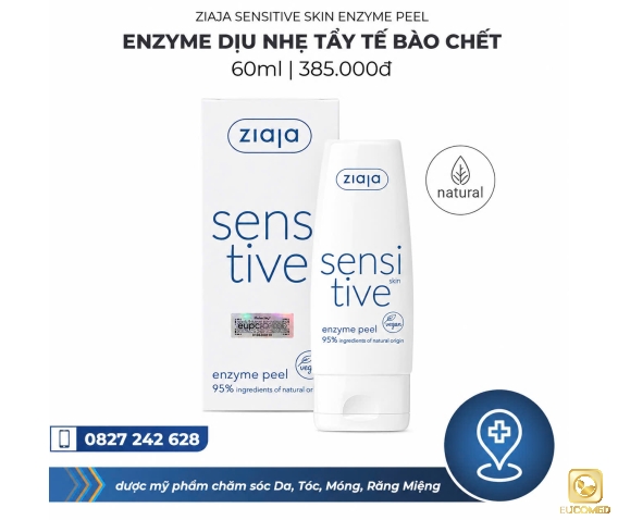 Ziaja Sensitive Skin Enzyme Peel 60ml - Enzyme dịu nhẹ tẩy tế bào chết