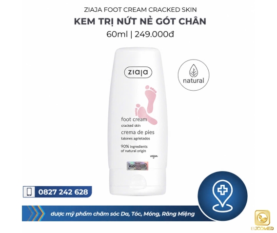 Ziaja Foot Cream Cracked Skin 60ml - Kem giảm nứt nẻ gót chân