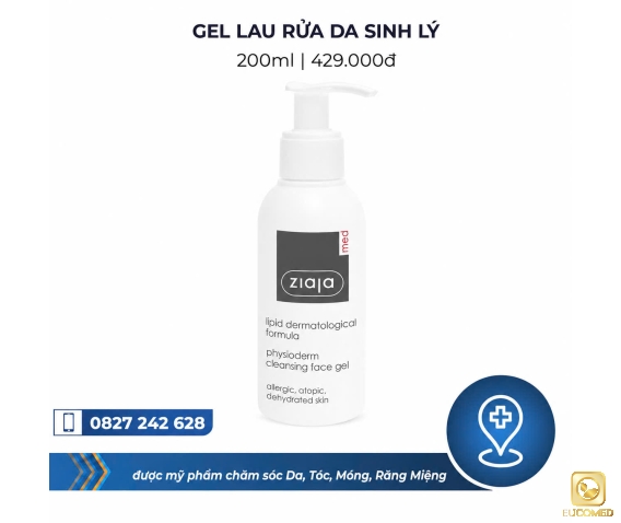 Ziaja Med Lipid Dermatological Formula Physioderm Cleansing Face Gel 200ml - Gel Lau/rửa da sinh lý