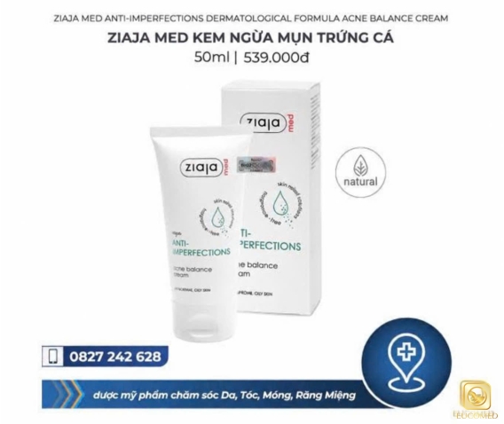 Ziaja Med Anti-imperfections Dermatological Formula Acne Balance Cream 50ml - Ziaja Med Kem ngừa mụn trứng cá