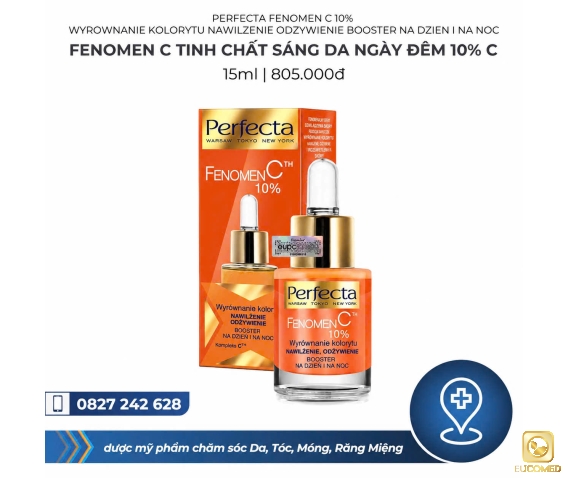 Perfecta Fenomen C 10% Wyrownanie Kolorytu Nawilzenie Odzywienie Booster Na Dzien i Na Noc 15ml - Fenomen C Tinh chất sáng da Ngày Đêm 10% C