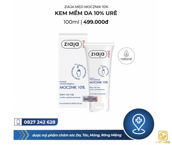 Ziaja Med Mocznik 10% 100ml - Kem mềm da 10% Urê