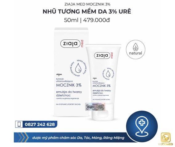 Ziaja Med Mocznik 3% 50ml - Nhũ tương Mềm da 3% Urê