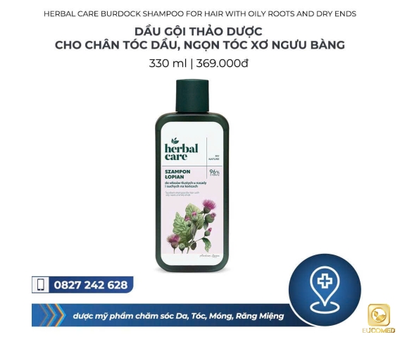 Herbal Care Burdock Shampoo For Hair With Oily Roots And Dry Ends 330ml - Dầu gội Thảo dược cân bằng cho tóc dầu gốc, xơ ngọn Ngưu Bàng